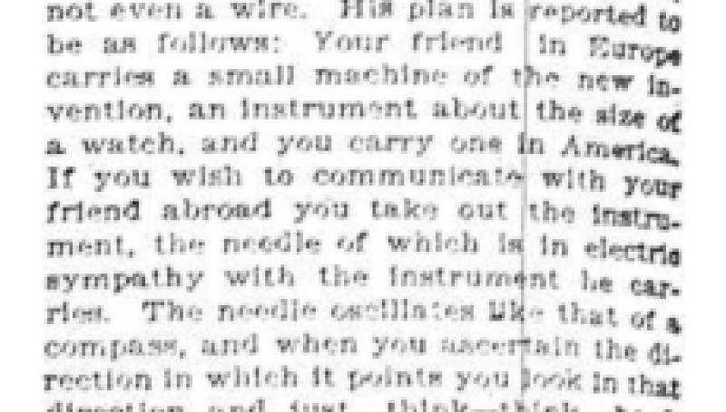 Preview of New Invention - Wizard Edison Expects to Soon Astonish the World article