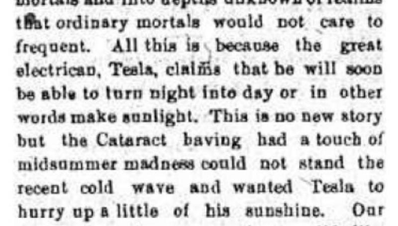 Preview of Tesla Claims That He Will Soon Be Able To Turn Night Into Day article