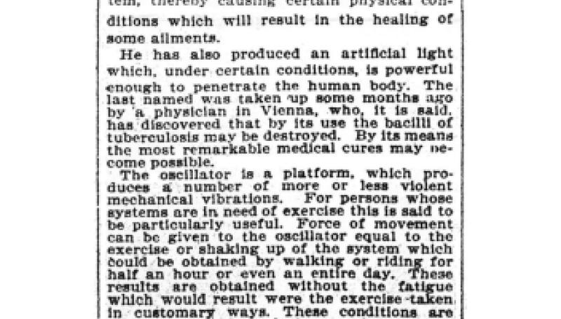 Preview of Tesla's New Cure by Shaking article