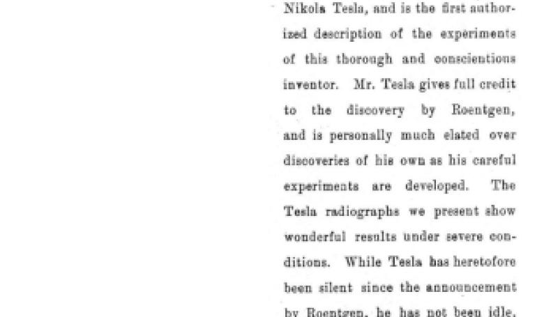 Preview of Editorial - Tesla's Radiographs article