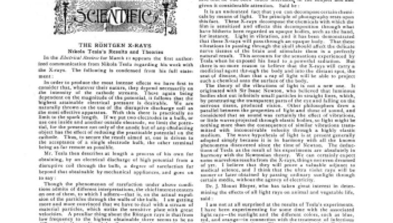 Preview of The Röntgen X-Rays - Nikola Tesla Results and Theories article