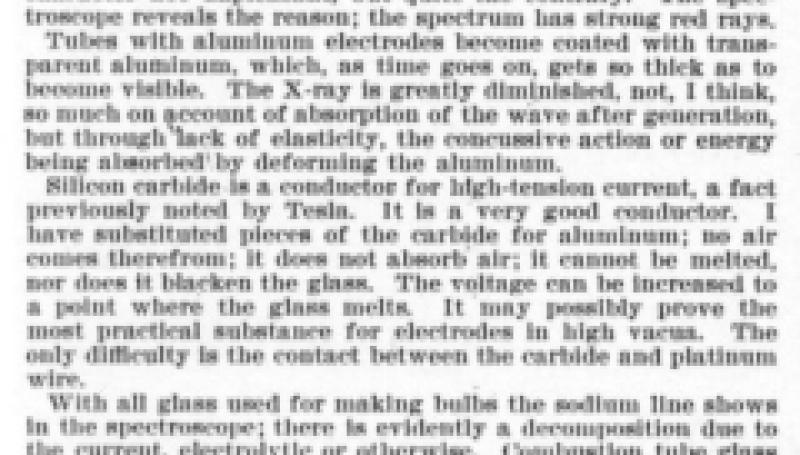 Preview of Roentgen Ray Lamps and Other Experiments article