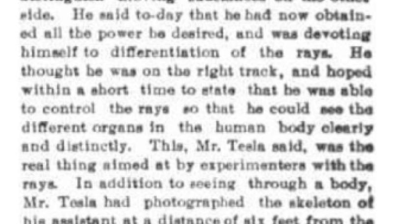 Preview of Tesla's X-Ray Experiments article