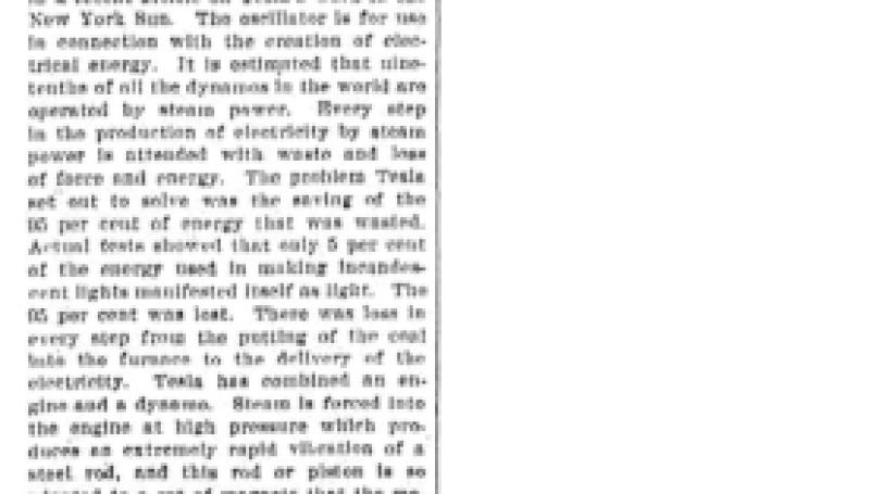 Preview of Tesla's Oscillator - The Most Interesting and Far Reaching of His Inventions article