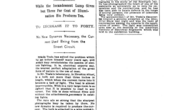 Preview of Tesla's Light is Perfected article