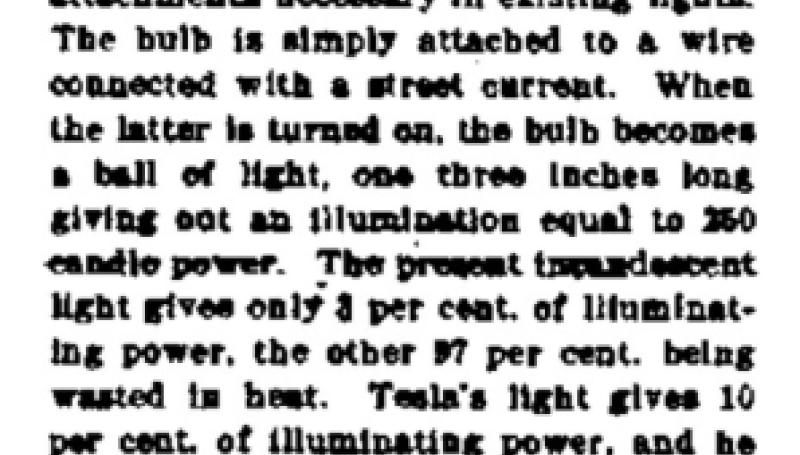 Preview of Tesla's Light (reprint) article
