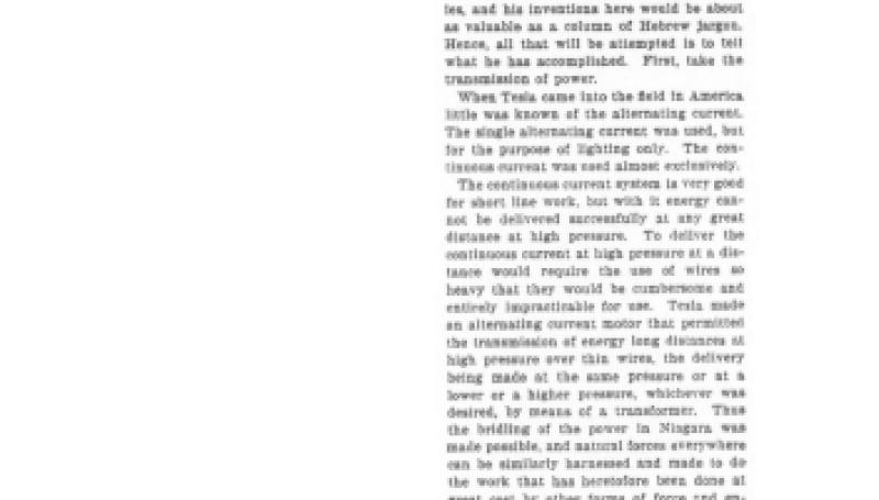 Preview of The Inventions of Nikola Tesla article