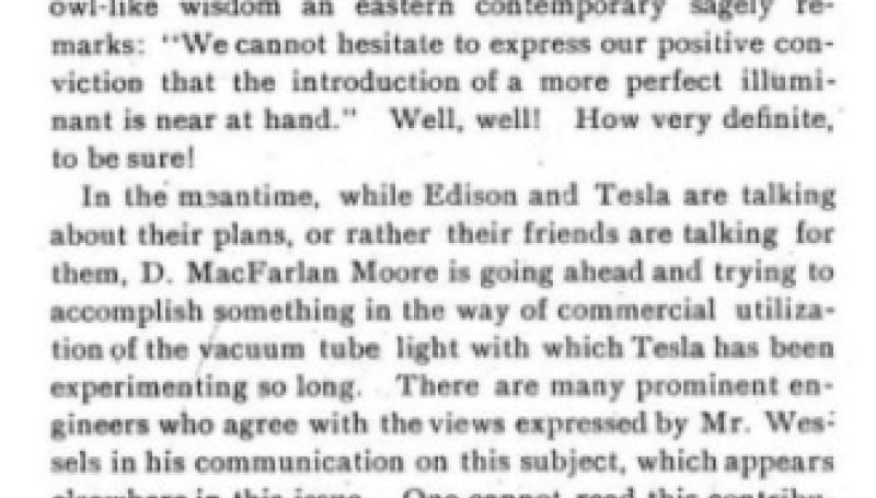 Preview of Claims of Moore, Tesla and Edison - Editorial article