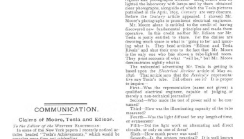 Preview of Claims of Moore, Tesla and Edison article