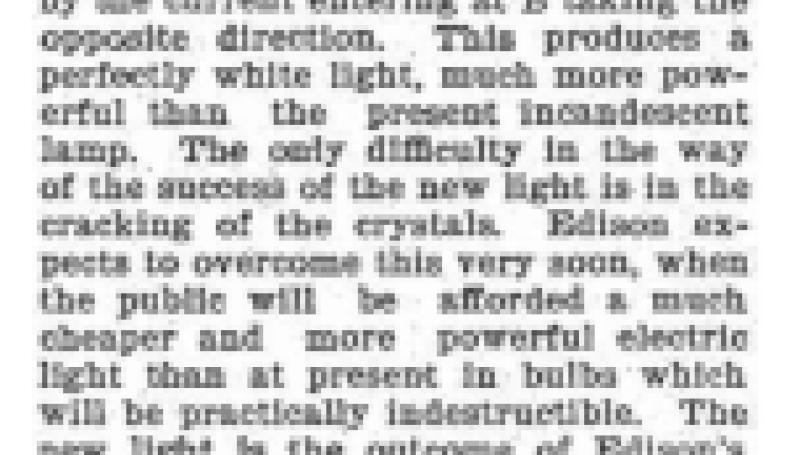 Preview of Edison's New Light article