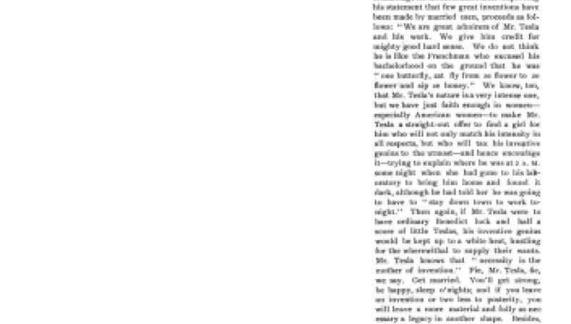 Preview of Tesla and Marriage article