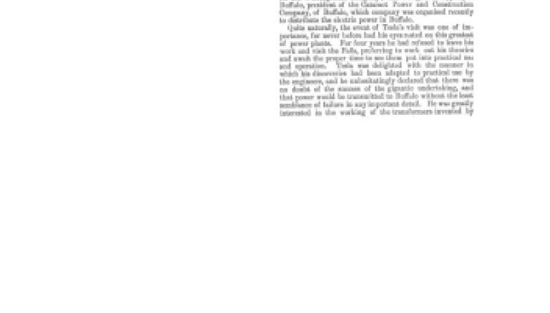 Preview of Nikola Tesla at Niagara Falls article