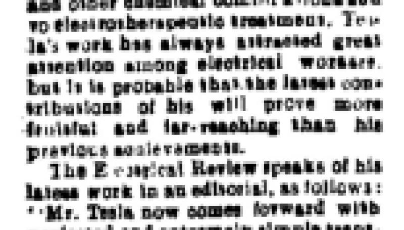 Preview of Nikola Tesla's Invention article