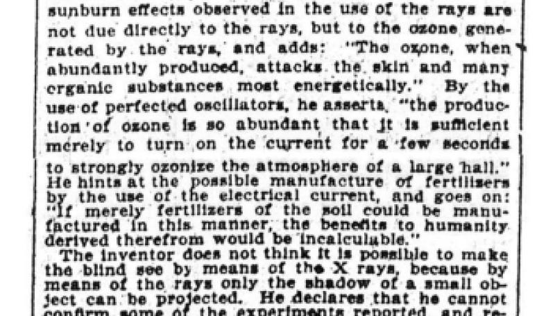 Preview of Tesla's Experiments with X Rays article