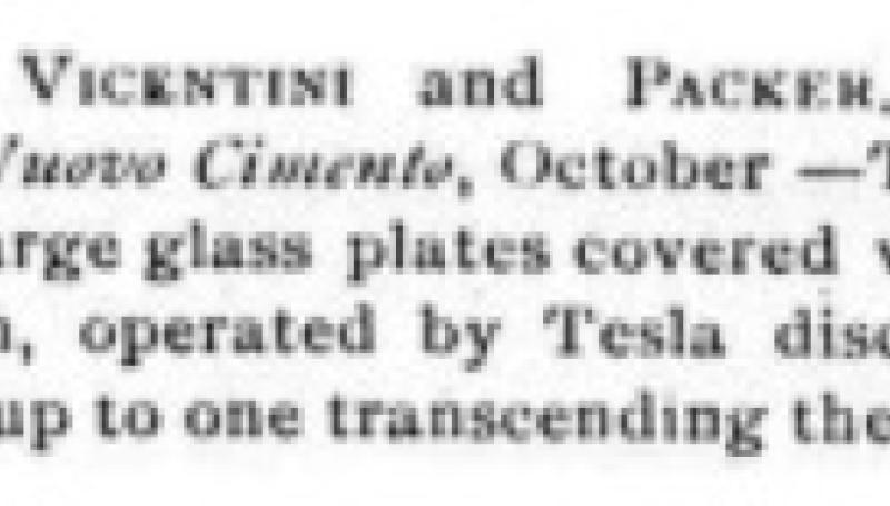 Preview of Tesla Experiments - Tinfoil Covered Glass Plates and the "Siren" Instrument article