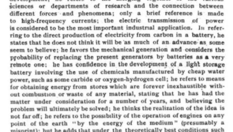 Preview of Electricity (Editorial on Nikola Tesla's Recent Address in Buffalo) article