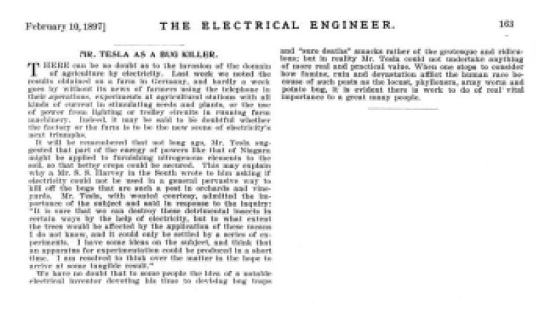 Preview of Mr. Tesla as a Bug Killer article