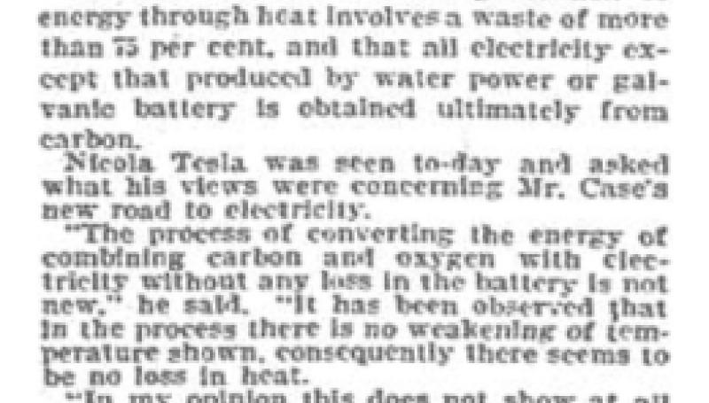 Preview of Electricity Without Heat article