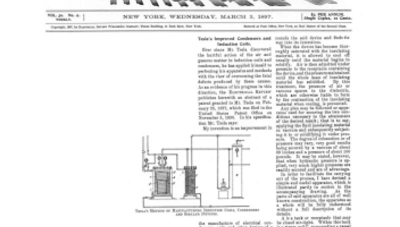 Preview of Tesla's Improved Condensers and Induction Coils article