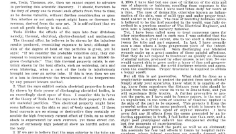 Preview of Roentgen Rays - The Harmful Effects of the X-Ray article