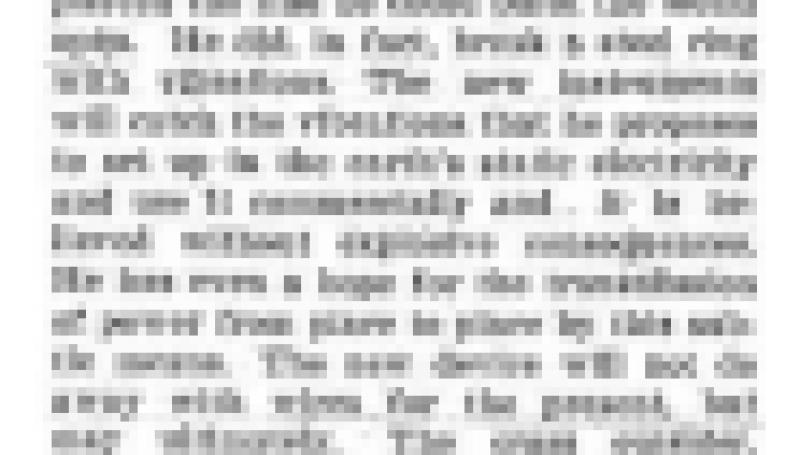 Preview of Nikola Tesla's Airy Telegraph article