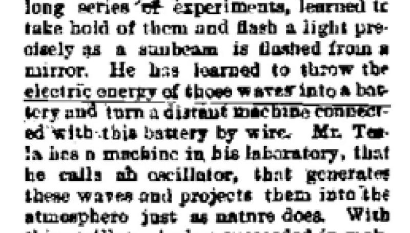 Preview of Tesla's New World (reprint) article