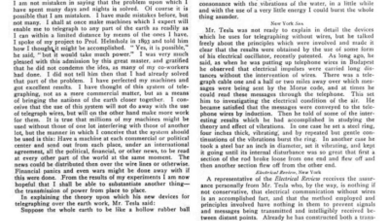 Preview of Telegraphing Without Wires (reprint) article