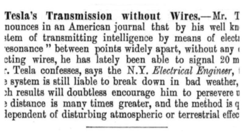 Preview of Tesla's Transmission without Wires article
