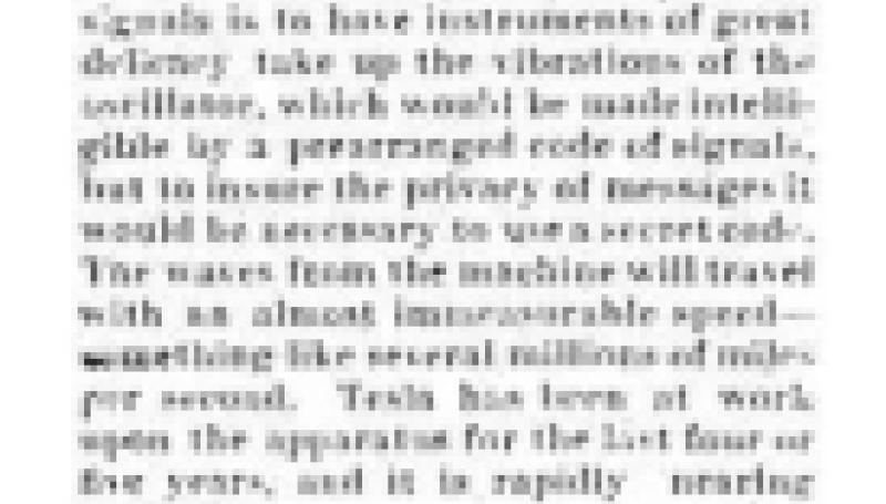 Preview of The Tesla Oscillator (July 30, 1897) article