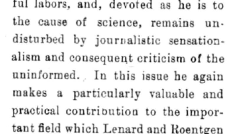 Preview of Tesla on the Source of Roentgen Rays and the Practical Construction and Safe Operation of Lenard Tubes - Editorial article