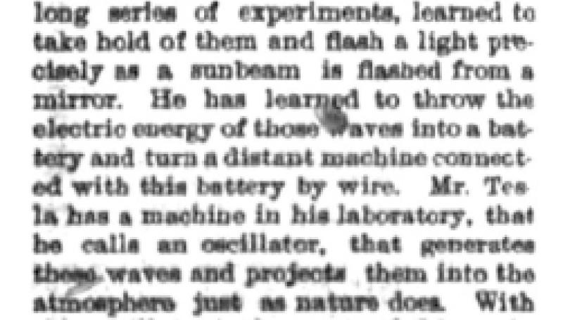 Preview of Tesla's New World (reprint 3) article