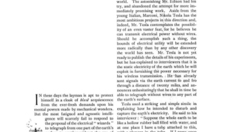 Preview of About the World - Telegraphing Without Wires article