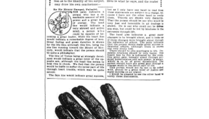 Preview of Nikola Tesla's Hand Seen by a Palmist article