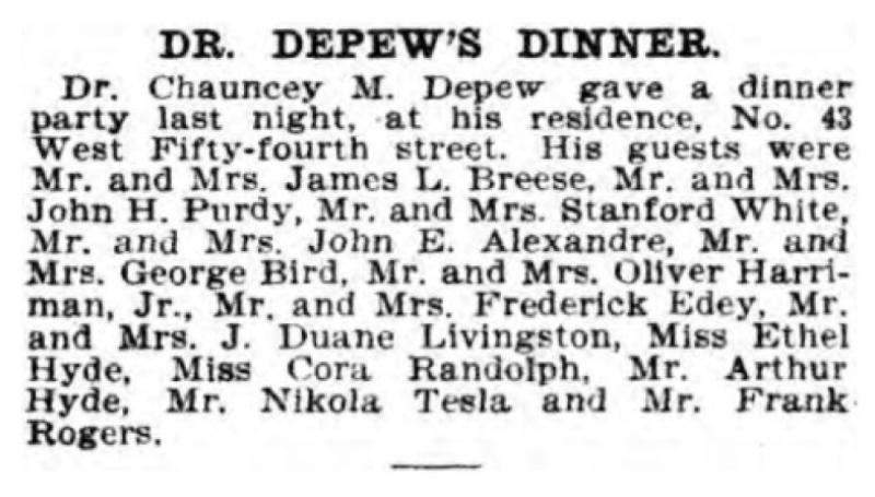 Preview of Dr. Depew's Dinner article