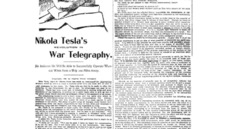 Preview of Nikola Tesla's Revolution in War Telegraphy article