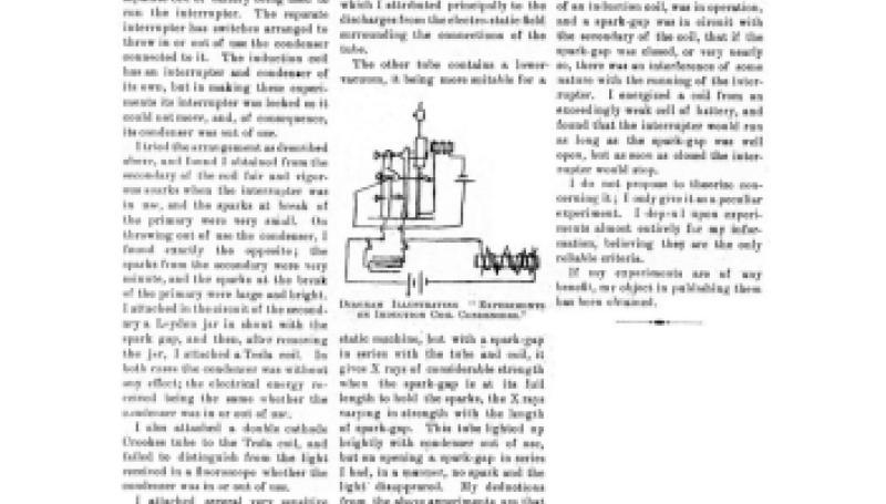 Preview of Experiments on Induction Coil Condensers article