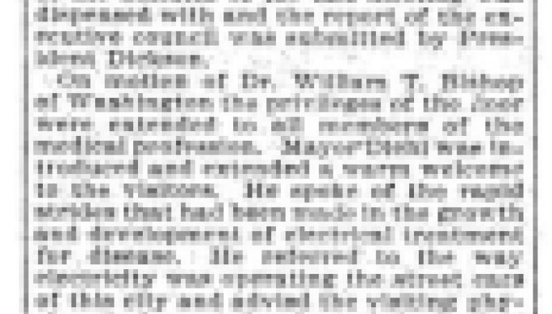 Preview of Doctors in Convention - Electro-Therapeutic Association Begins Its Sessions in the Library article
