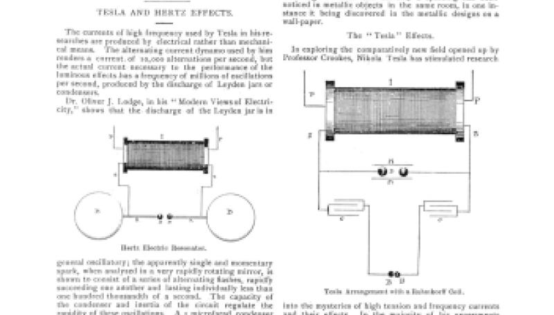 Preview of Tesla and Hertz Effects article