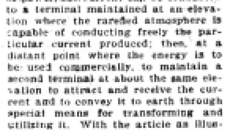 Preview of Tesla's Latest - Niagara Falls Power May Be Available All Over the World (reprint) article