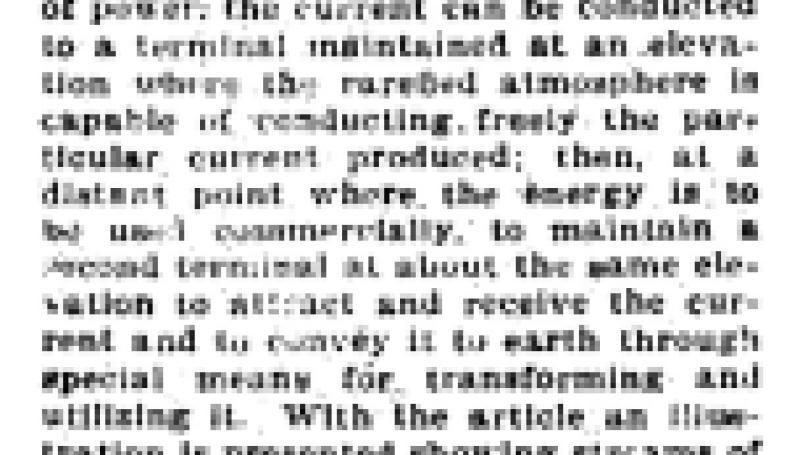 Preview of Tesla's Latest - Niagara Falls Power May Be Available All Over the World (reprint 3) article