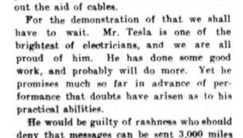 Preview of Marconi and Tesla (Apr. 4, 1899) article