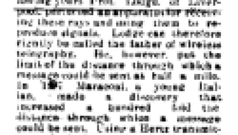 Preview of Wireless Telegraphy (Apr. 18, 1899) article
