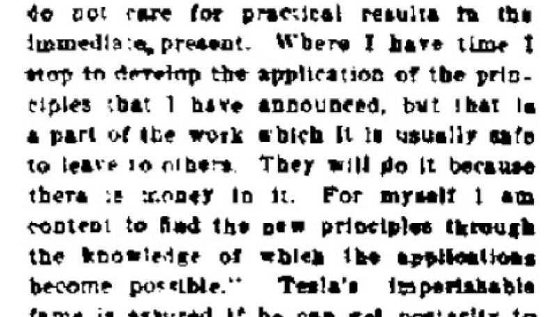Preview of Nikola Tesla and Posterity article