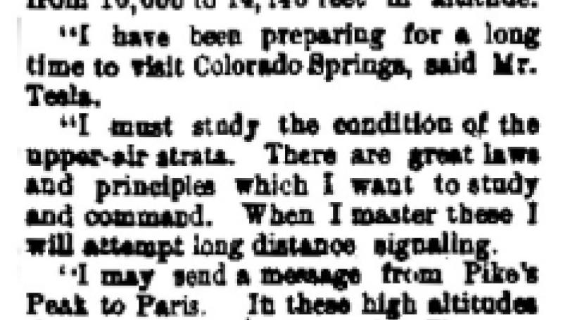 Preview of Tesla in Colorado article