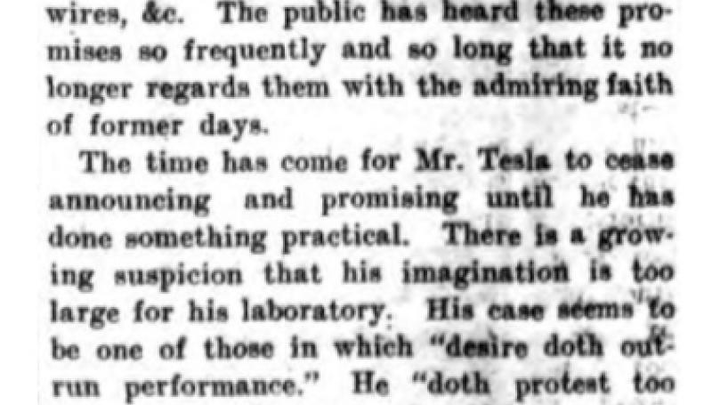 Preview of Nikola Tesla's Promises article