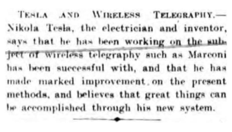Preview of Tesla and Wireless Telegraphy - Marked Improvement article