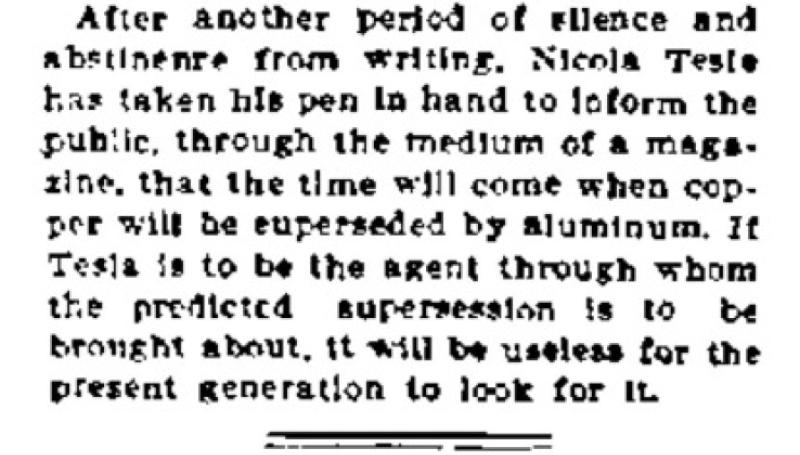 Preview of Copper Superseded by Aluminum article