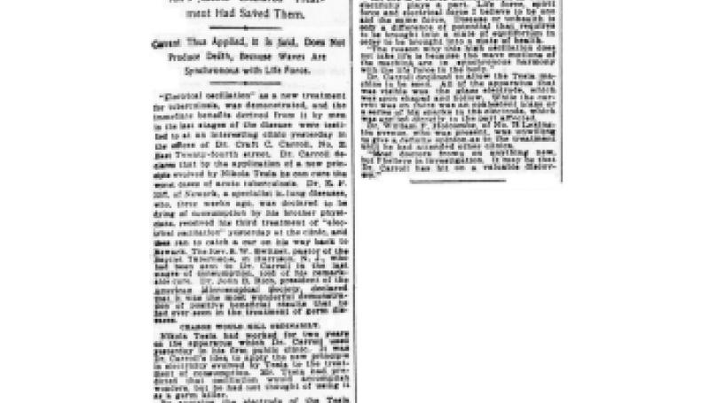 Preview of Electricity a Cure for Tuberculosis article