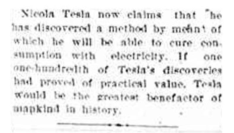 Preview of Tesla's Cure for Consumption article