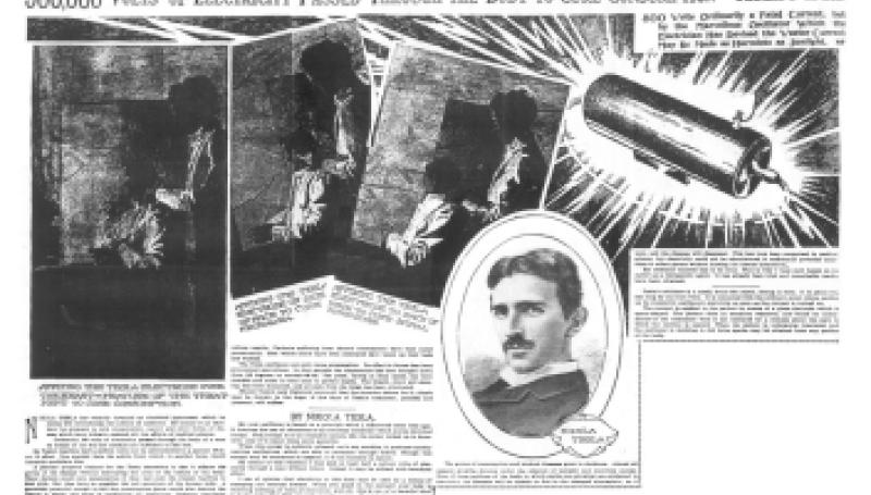 Preview of 500,000 Volts of Electricity Passed Through the Body to Cure Consumption - Tesla's Idea article